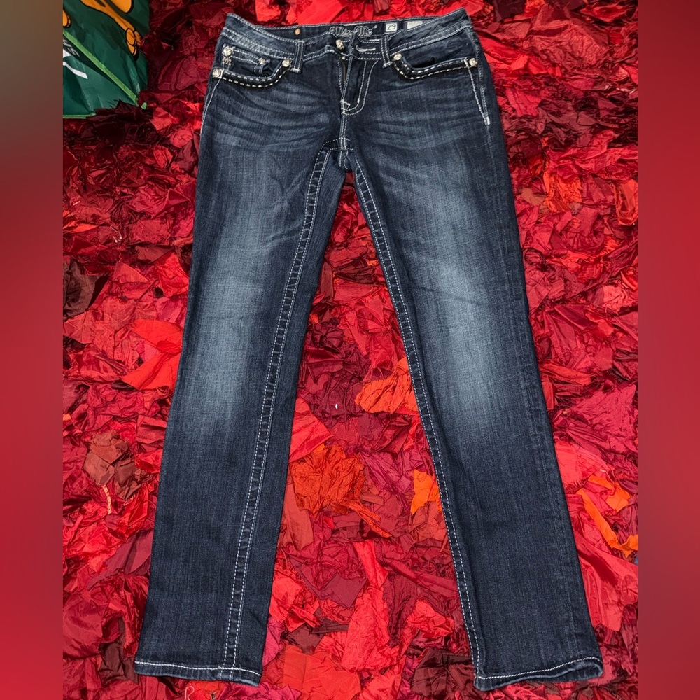 Miss Me Dark Blue Straight Leg Jeans